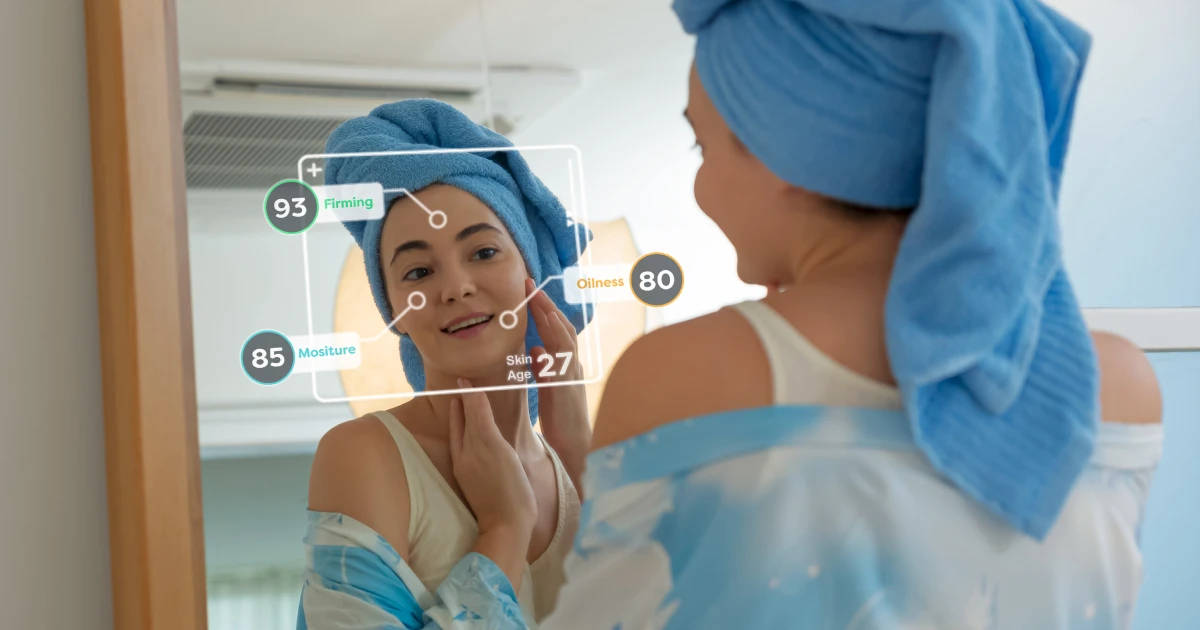 an-attractive-young-woman-inspection-her-face-using-skin-analysis-application-in-the-mirror-future-beauty-with-ai-for-everyday-skincare-concept