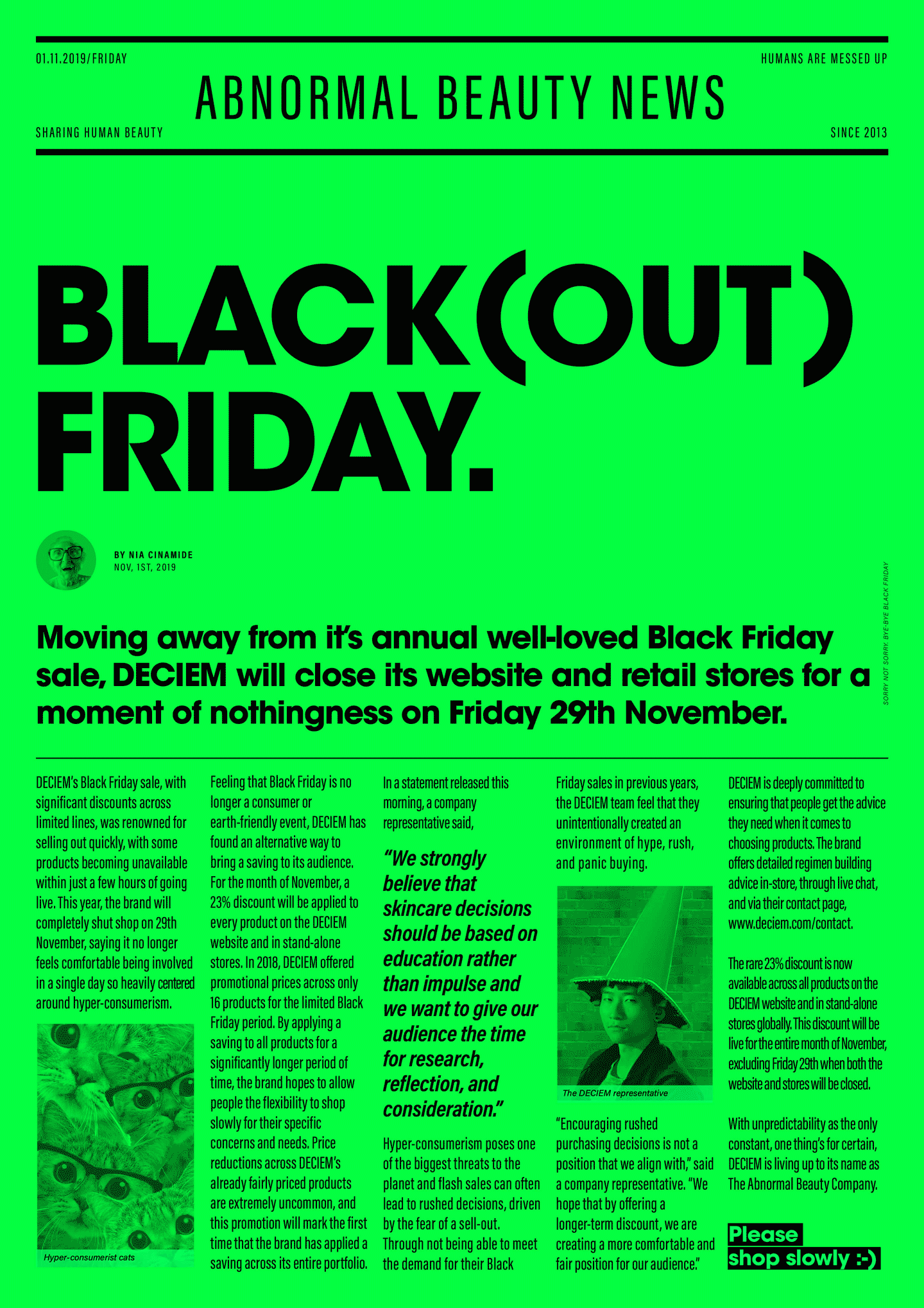 Nem lesz Black Friday a Deciem márkáknál, mást találtak ki helyette