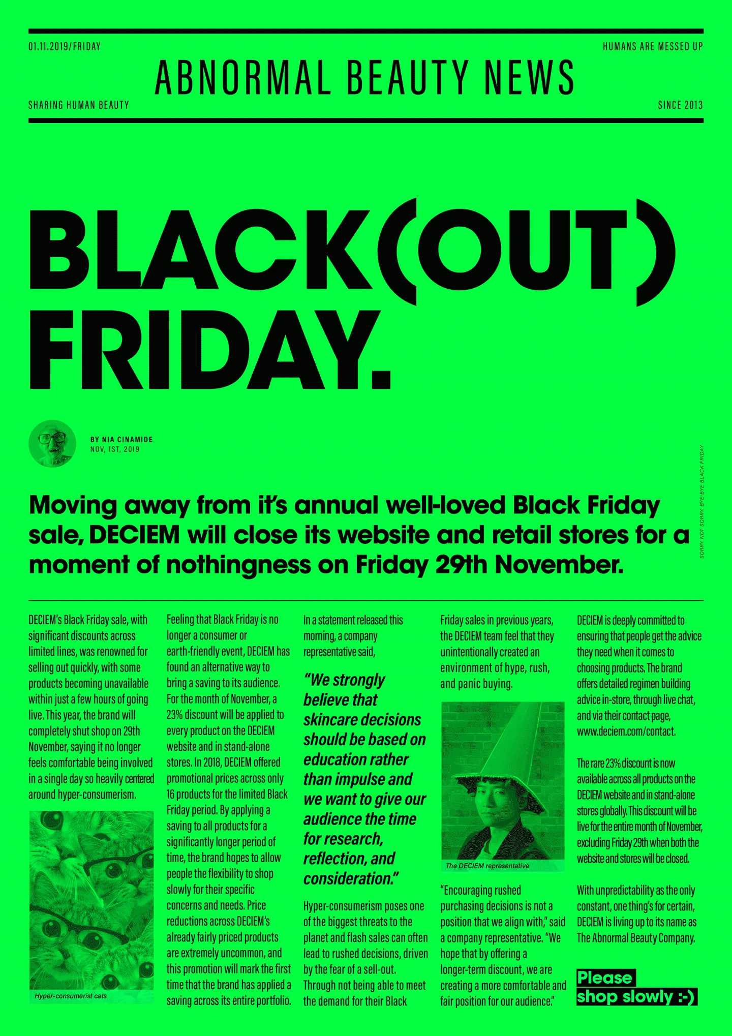 Nem lesz Black Friday a Deciem márkáknál, mást találtak ki helyette