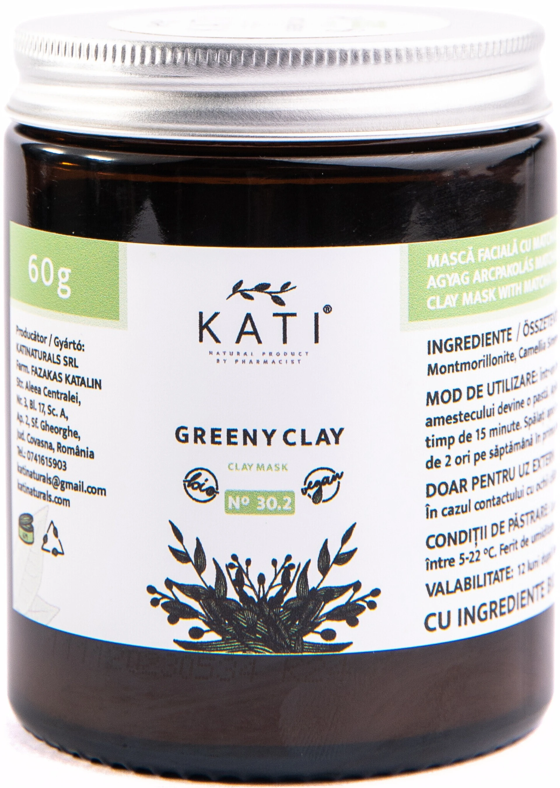KATI Naturals Greeny Clay No.30.2 DIY Arcmaszk Zsíros Bőrre