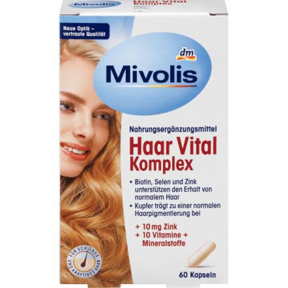 Mivolis Haar Vital Komplex Étrend-kiegészítő Kapszula, Vitaminokkal és Ásványi Anyagokkal