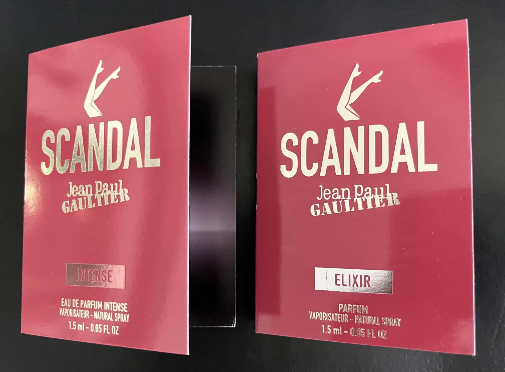 Jean Paul Gaultier Scandal Intense EDP és Scandal Elixir illatminták