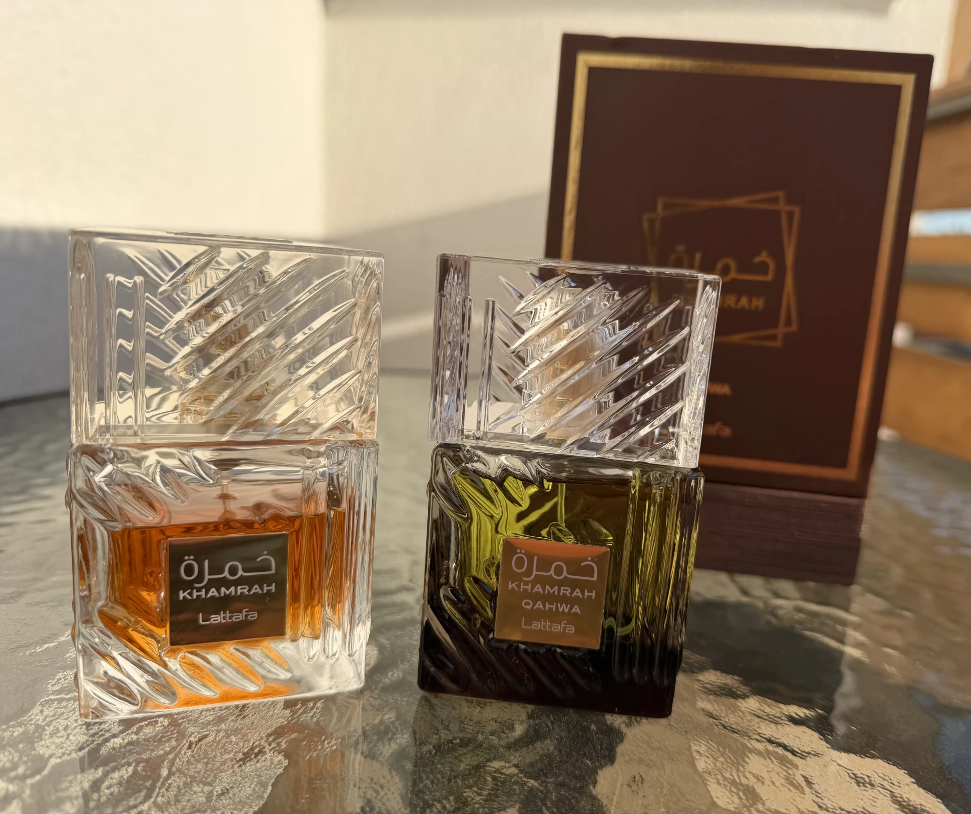 Lattafa Khamrah 100ml és Khamrah Qahwa 100ml együtt
