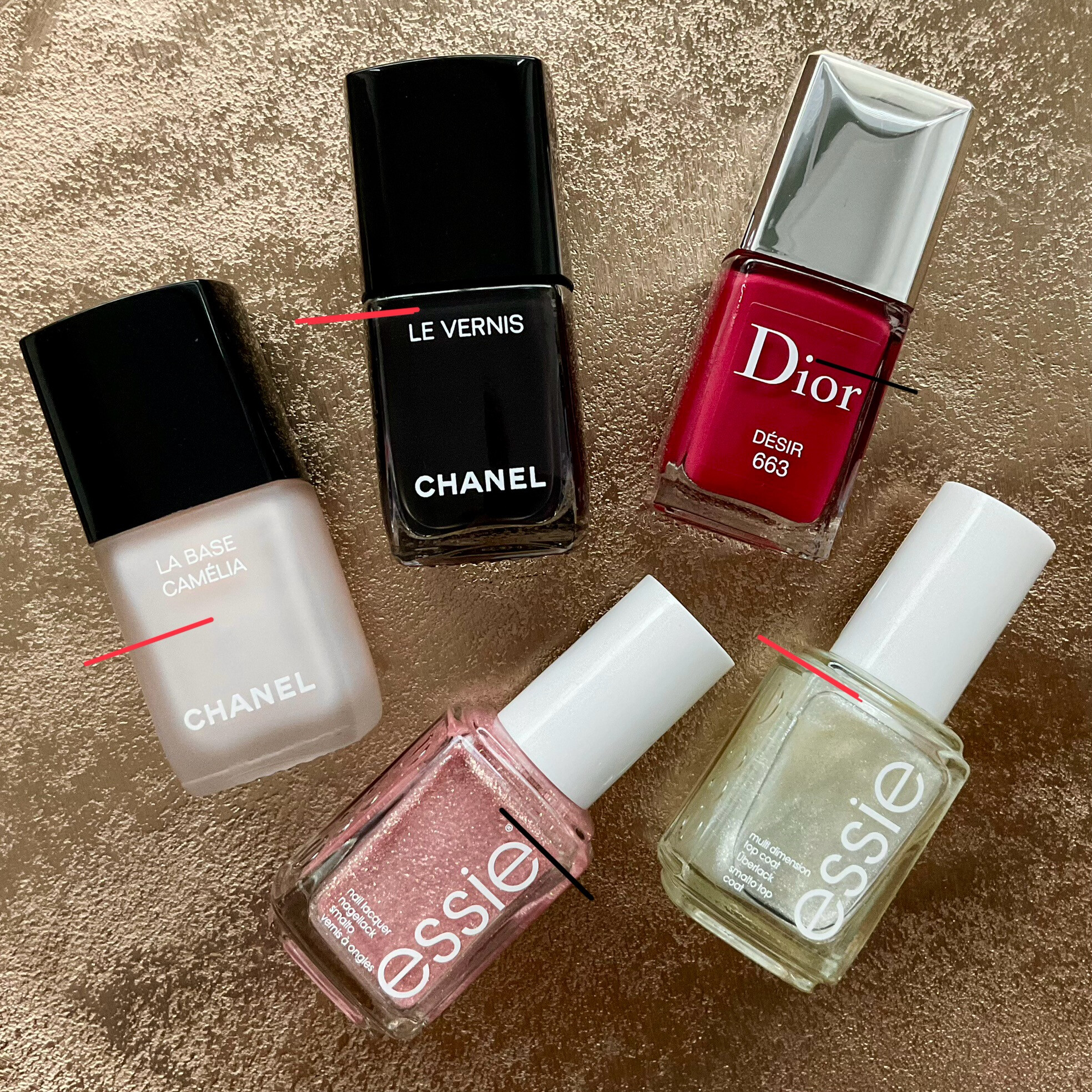 Kiárusítás! 5 db-os körömlakk-csomag - Chanel, Dior, Essie