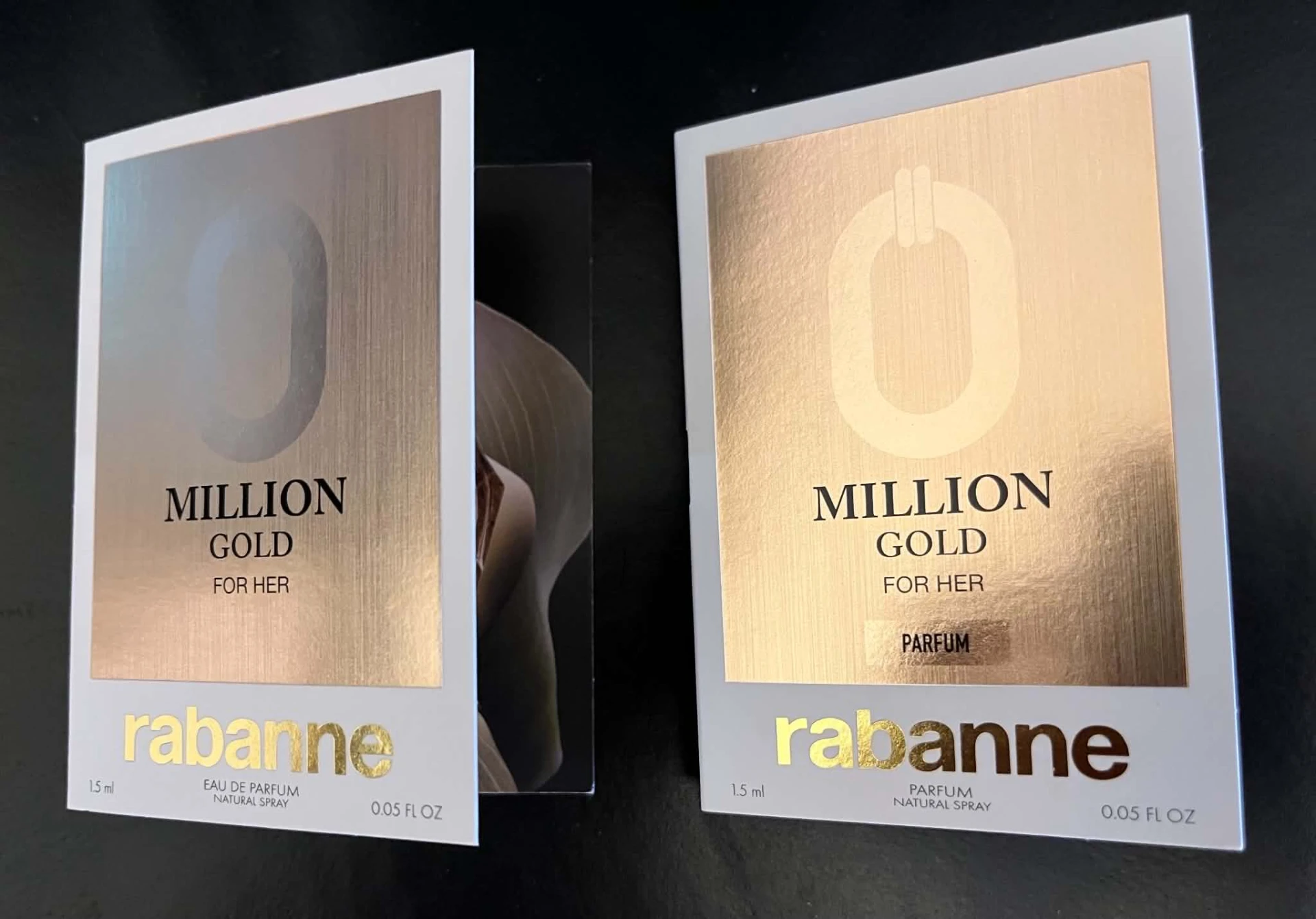 Rabanne Million Gold for her és Million Gold for her Parfum illatminták