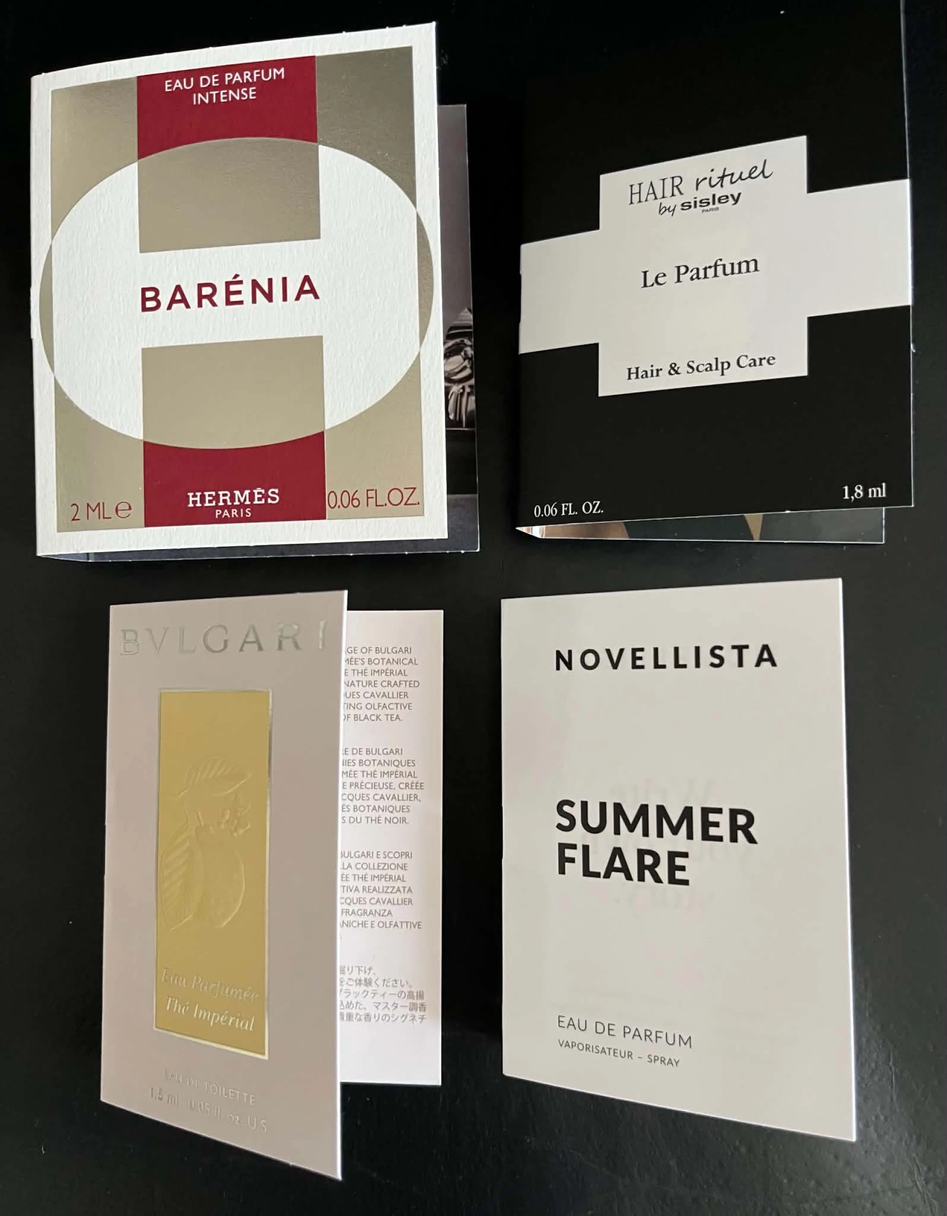 Sisley, Novellista, Hermes, Bvlgari illatminták, szettben