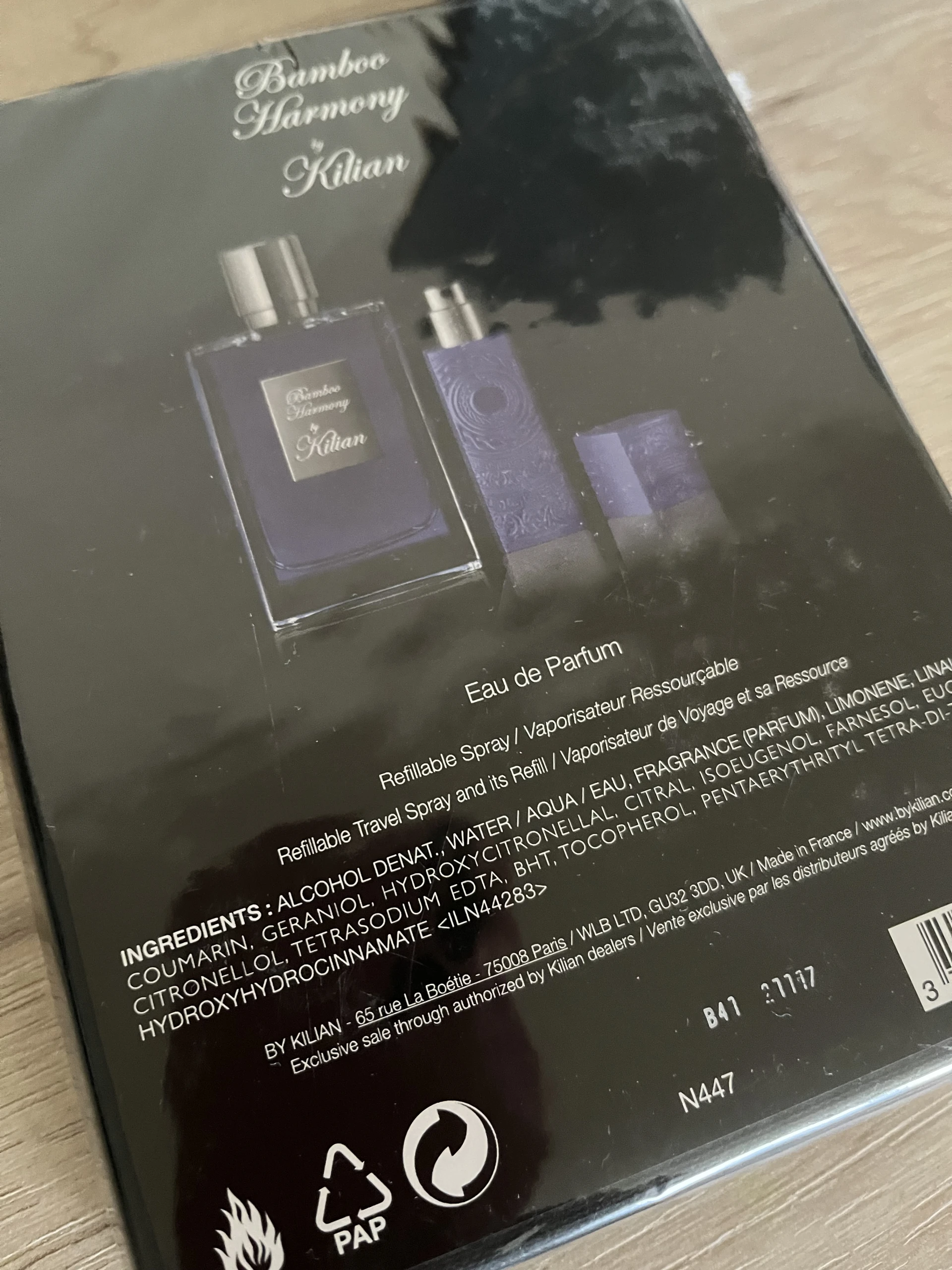 By Kilian Bamboo Harmony 1 fujas hiánnyal .THE ICONS SET !! Refillable spray 50 ml Travel set ( utazó ) 7,5 ml