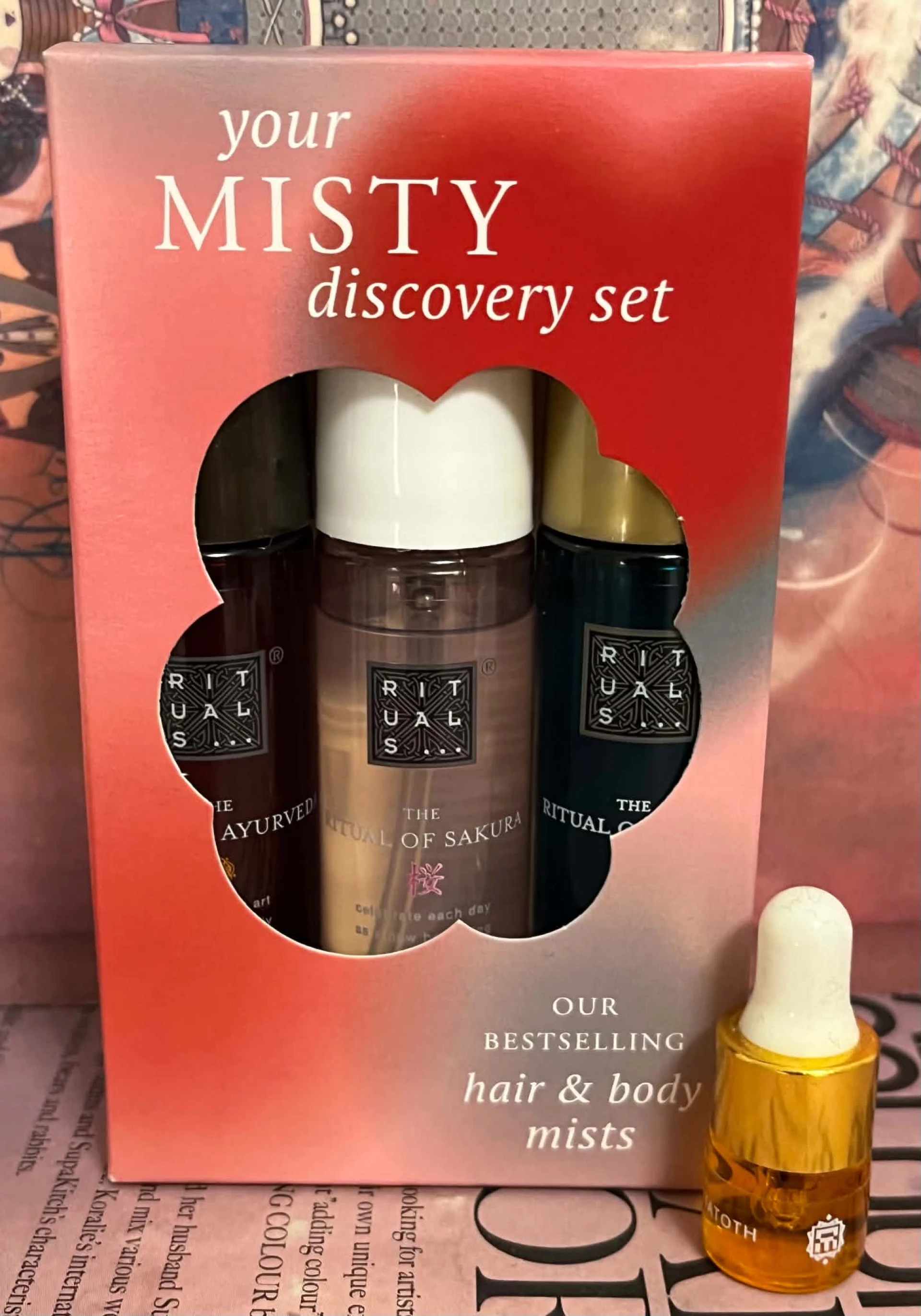 Rituals The Ritual Of Ayurveda Hair & Body Mist illatos mini szettben, arcápoló miniolajjal