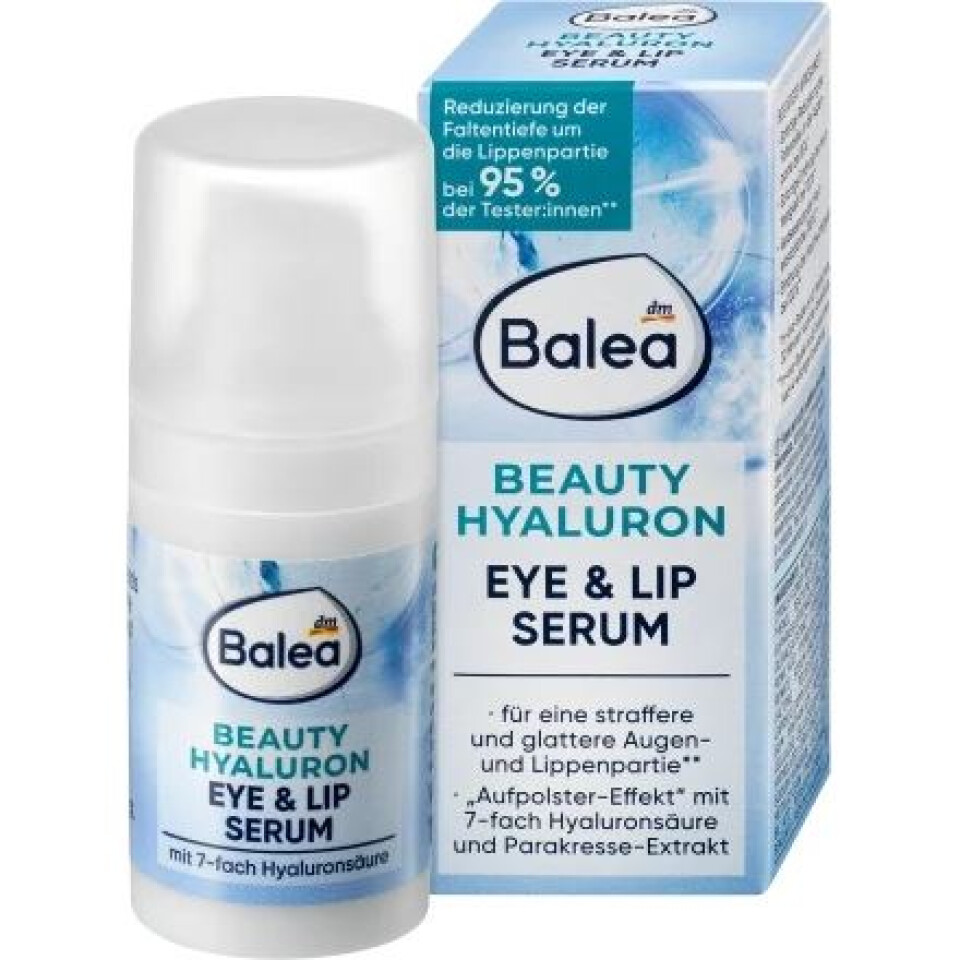 Balea Beauty Hyaluron Szemkörnyék- és Ajakkontúr Feszesítő Szérum