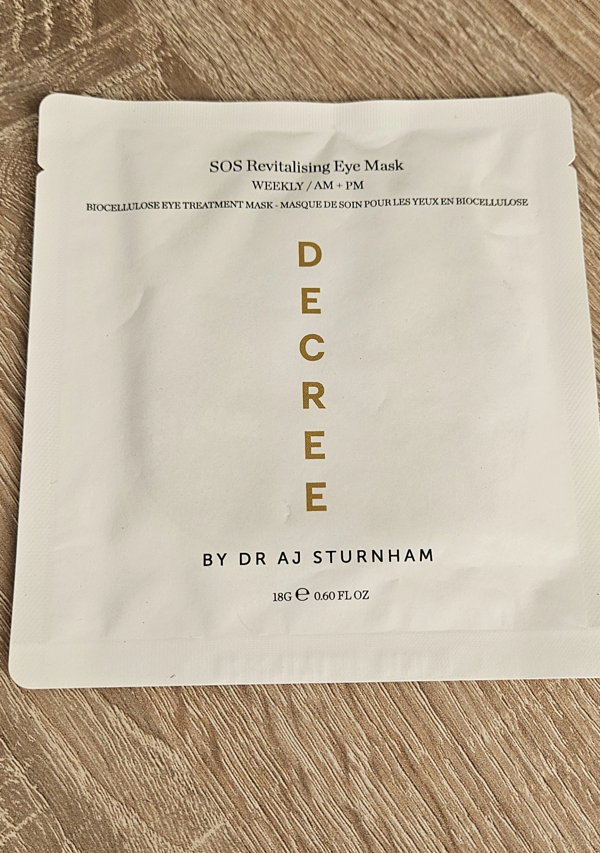 The Decree Sos Revitalising EYE Sheet Mask