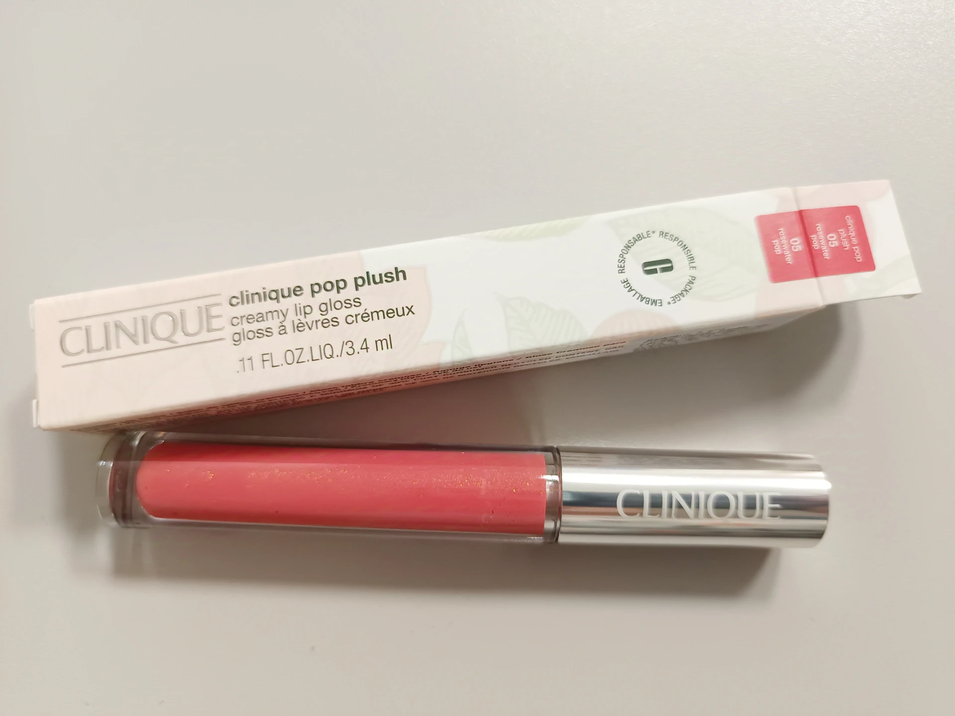 Clinique Pop Plush Creamy Lip Gloss "05 rosewater pop", új, bontatlan
