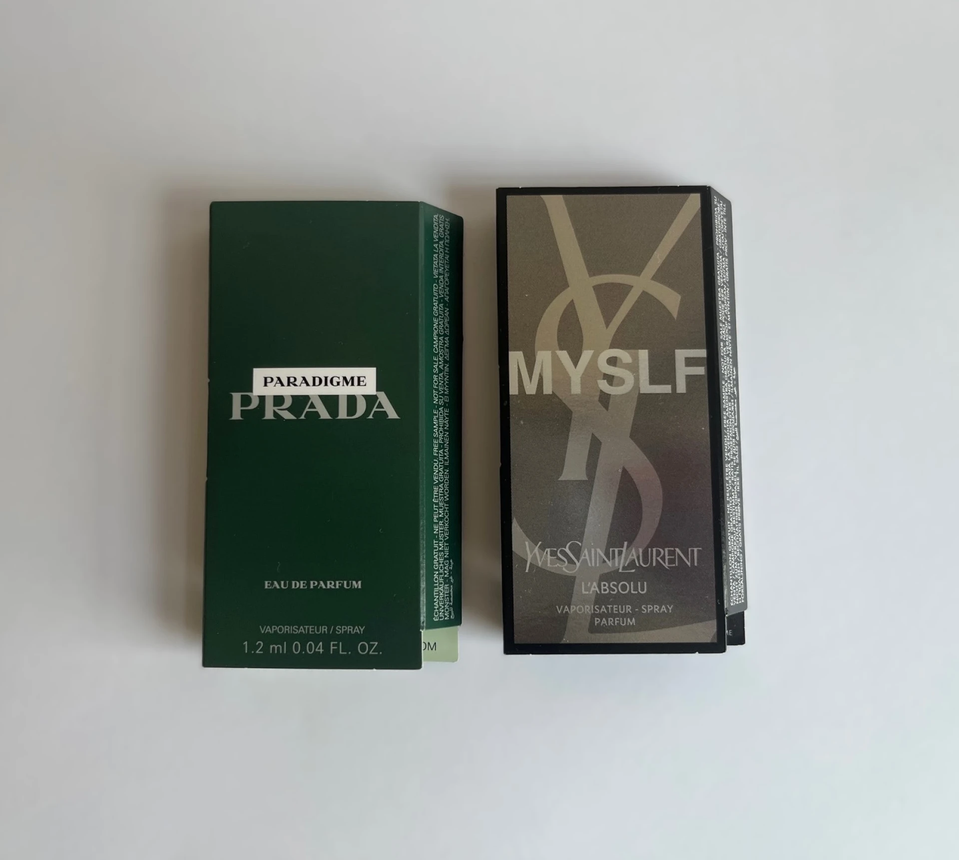 Prada Paradigme és YSL Myslf L'Absolu minták