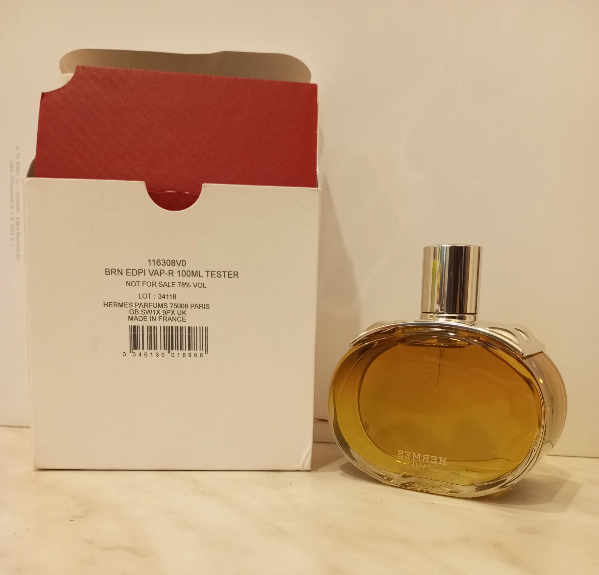 Hermès Barènia EDP Intense teszter