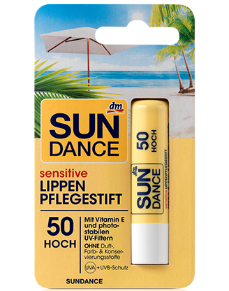 SUNDANCE Lippenpflegestift Sensitive – LSF 50, 4,8 G, Mit Hohem Schutz Und Pflege Für Empfindliche Lippen
